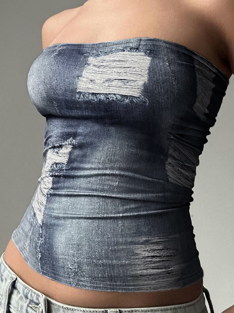 Liber Summer Women's Navel Printed Tank tops&Camis