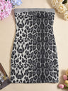 Liber Leopard Print Sequins Color Matching Bodycon Mini&Short Dresses