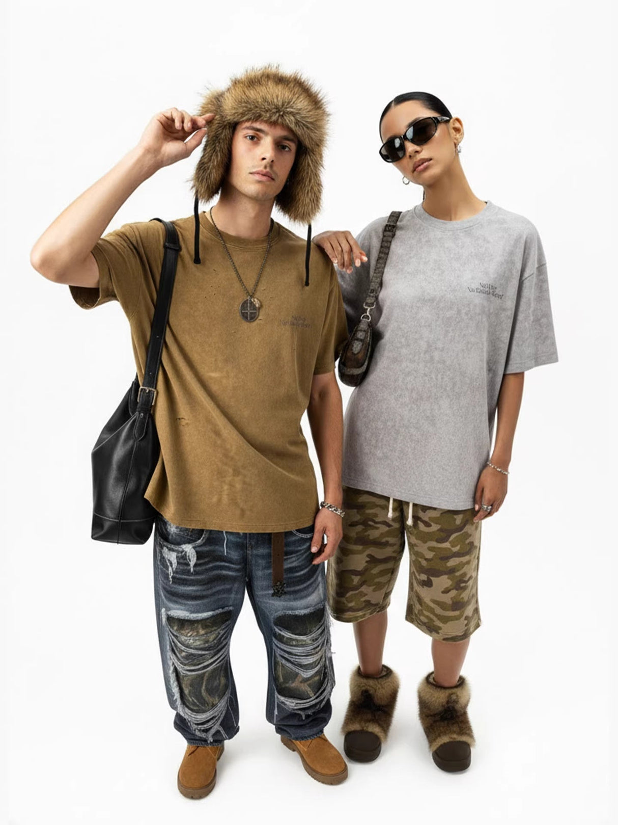 Tie-dye Cut Up Reflective Printed T-shirts