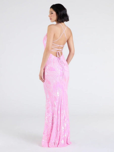 V-Neck Sequins Maxi Dresses