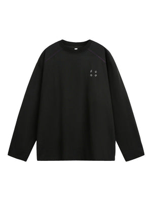 UV-Schutz, farblich abgesetztes Langarmshirt mit Ziernähten