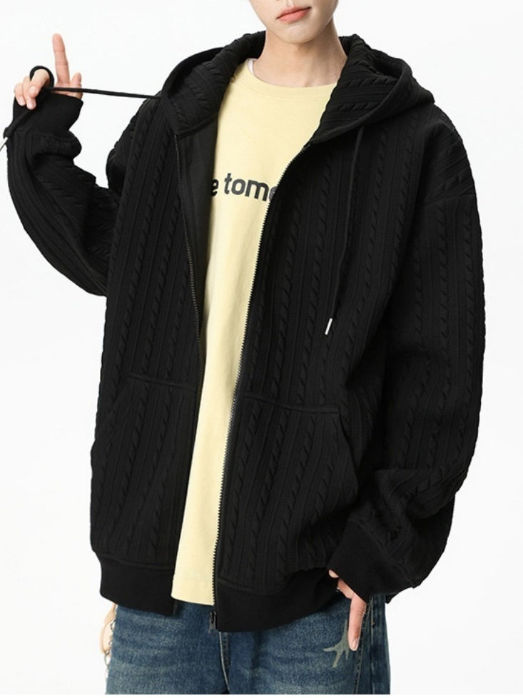 Liber Autumn Neutral wear Jacquard Solid Color Sweatshirts&Hoodies