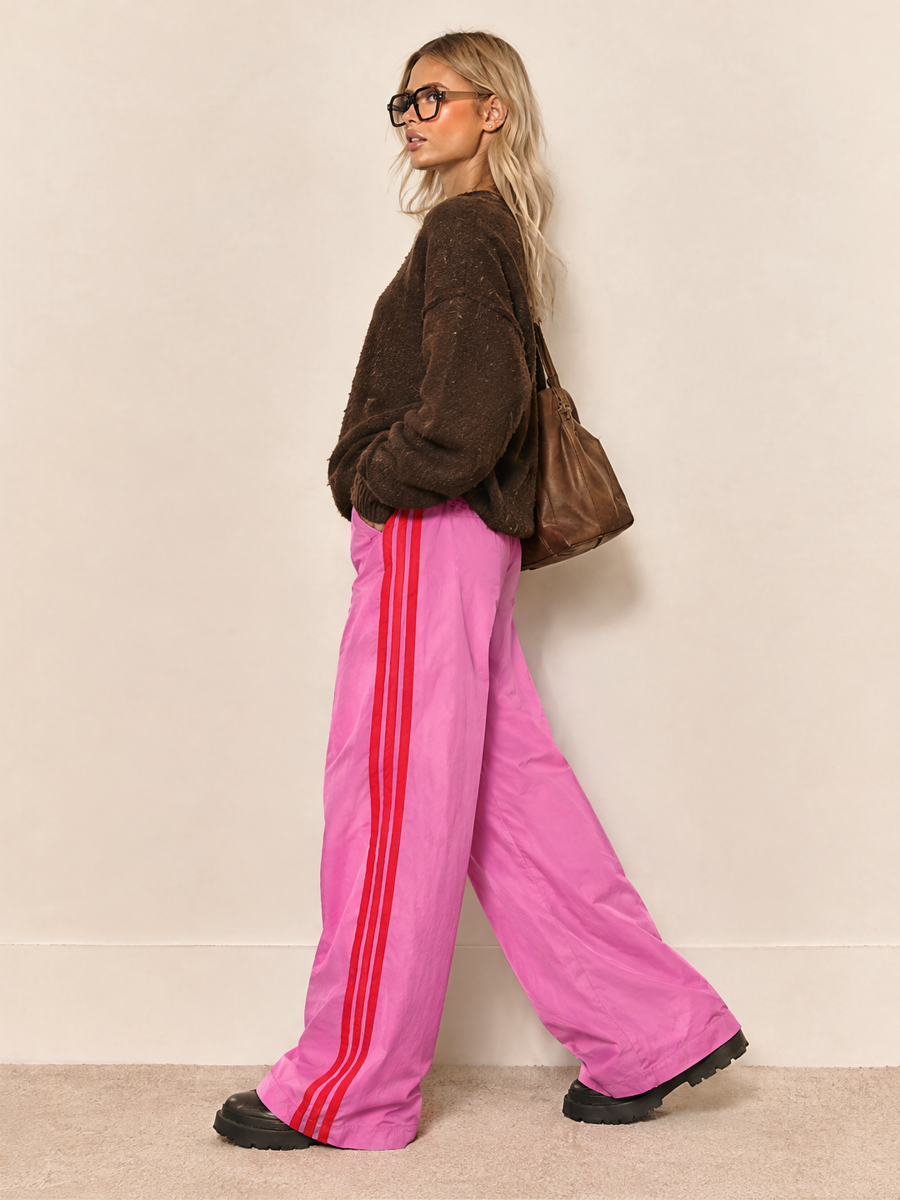 Casual Loose Striped Wide-leg Sweatpants