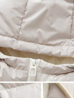 Hooded And Lightweight Cotton-padded Jacket Knitted Sleeves Splicing Short Fake Two Pieces Cotton Clothes