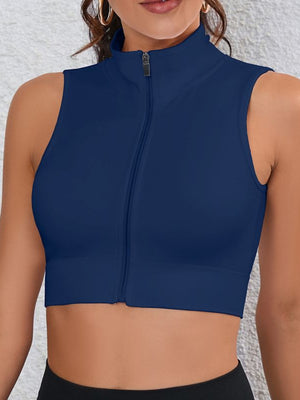 Turtleneck Zipper Seamless Sweat-wicking And Quick-drying Sports Vest