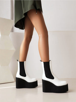 Wedge Platform Chelsea Boots