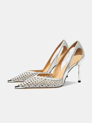 Woven Openwork High Heels