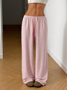 Elastic Waistband Lace Up Wide-leg Pants