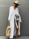 Loose-fitting Long Cardigan For Beach, Sun Protection, Beach Vacation, Bikini Cover-up, Swimwear Outerwear