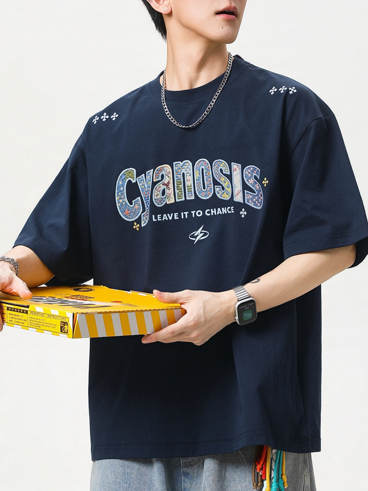 Embroidery Letter Loose-fit T-shirts