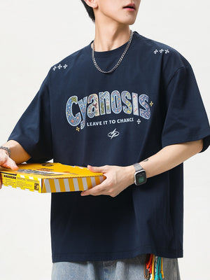 Embroidery Letter Loose-fit T-shirts