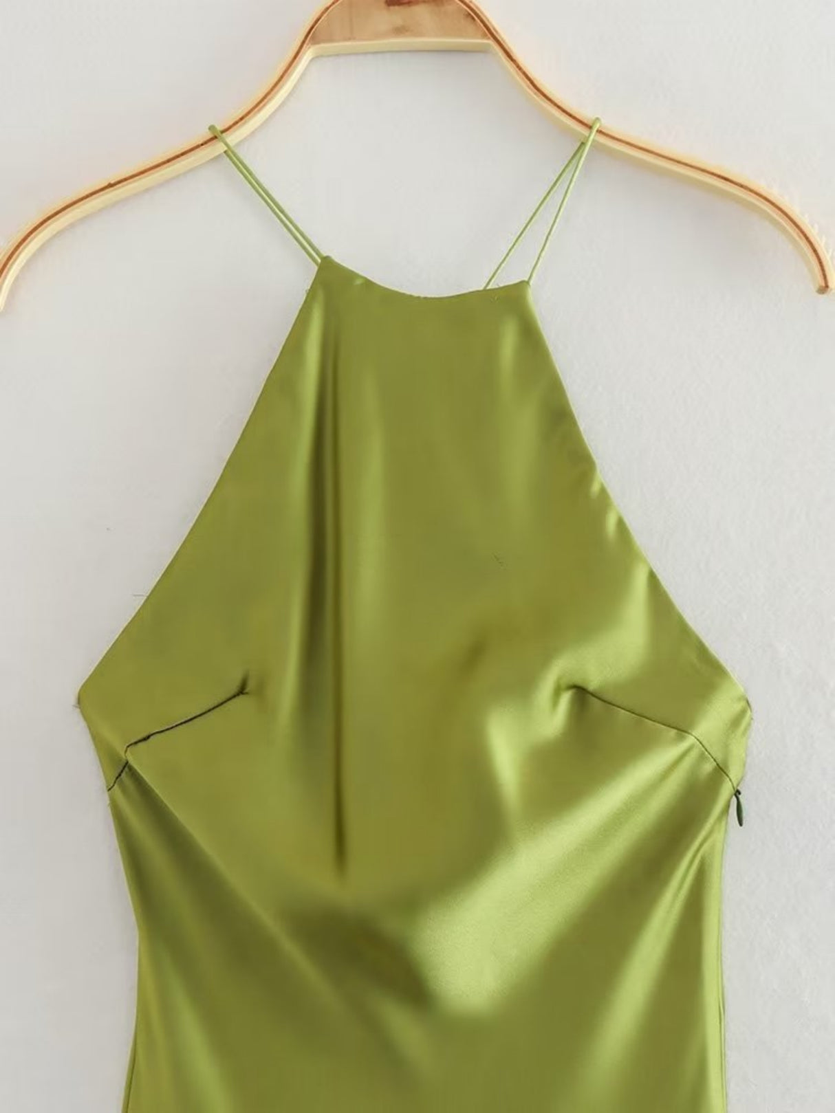 Silk Satin Halter Neck And Backless Maxi Dresses