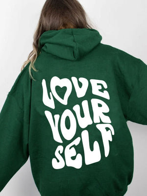 Back Letter Print Leisure Hoodies