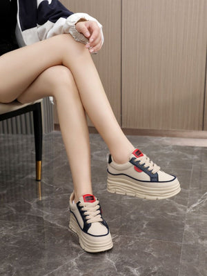 Colorblock Thick-Sole Women's Casual Sneakers