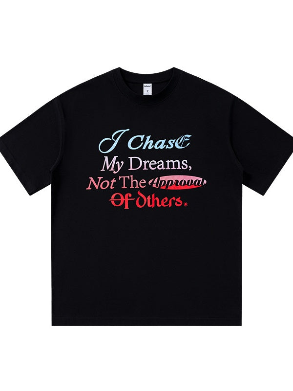 Gradient Letter Printed Oversize T-shirts