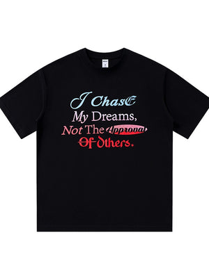 Gradient Letter Printed Oversize T-shirts