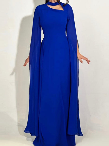 Flying Sleeves Hollow Out Back Strap Maxi Dresses