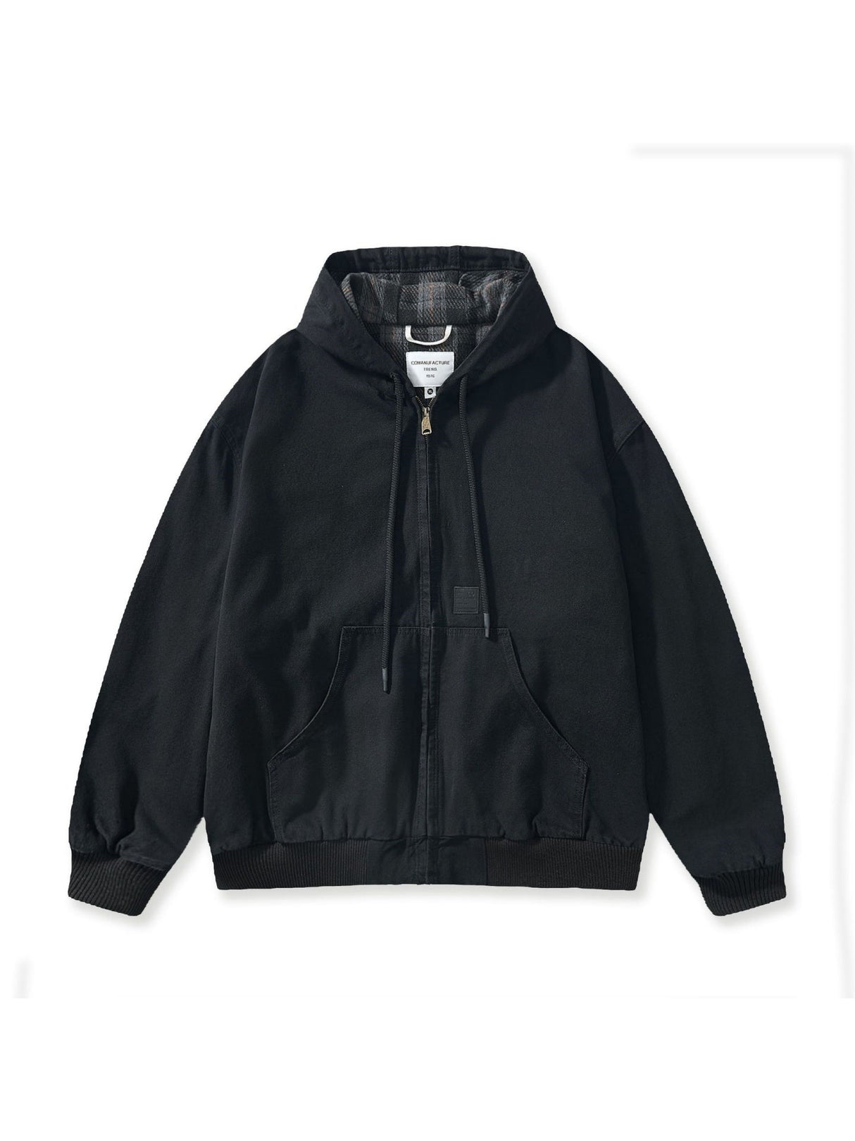 Retro Plaid Tooling Hooded Jacket