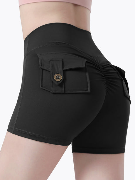 Bare-feel Pocket High-waisted, Tummy-flattening, And Butt-lifting Yoga Shorts