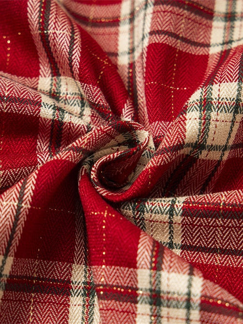 Punk Loose Plaid Printed Letters Plaid Long-sleeved Shirt