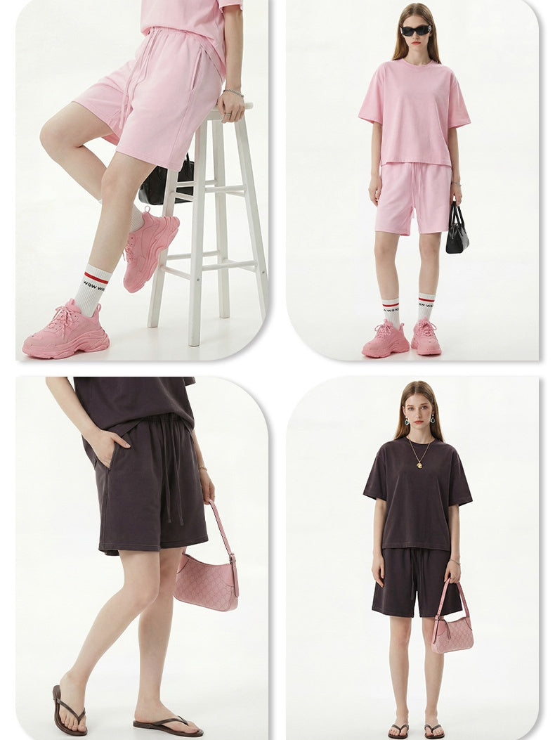 Leisure Washing Water Fade Loose-fit Five Points Shorts