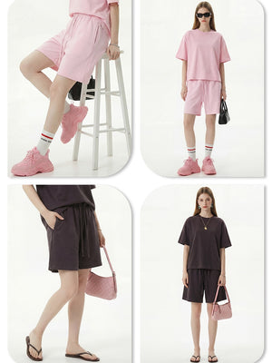 Leisure Washing Water Fade Loose-fit Five Points Shorts