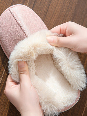 Solid Color Plush Slippers