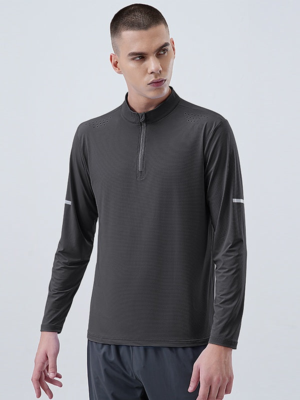 Half Zipper Quick-drying Sports Fitness Breathable Train Running T-shirts