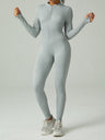 Seamless Yoga Sports High Strength Zipper Long Sleeve Tight Fit Thread Bodysuit