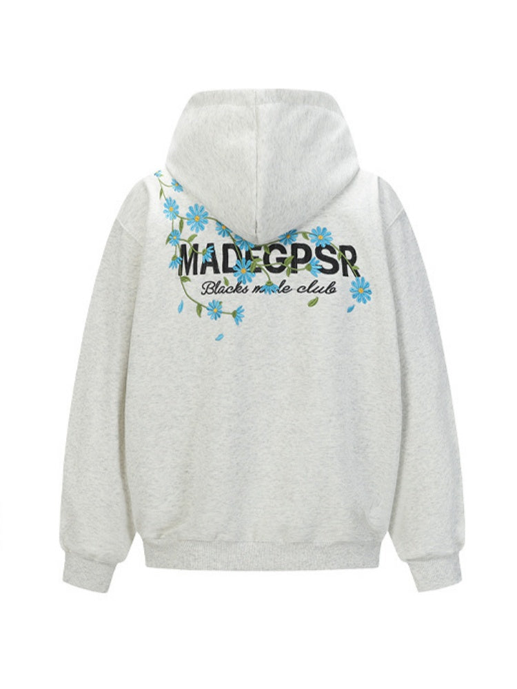 Embroidered Flowers Chrysanthemum Hoodies