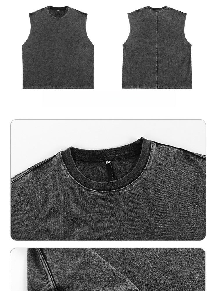 Liber Summer Men's Raw cuffs Solid Color Tank tops