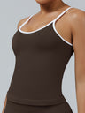 Color-blocked With Breast Pads Exercise Yoga Halter Top