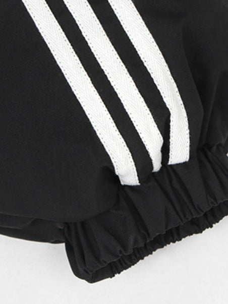 Ribbon Letter Embroidery Keep Warm College Style Cotton Clothes Coat