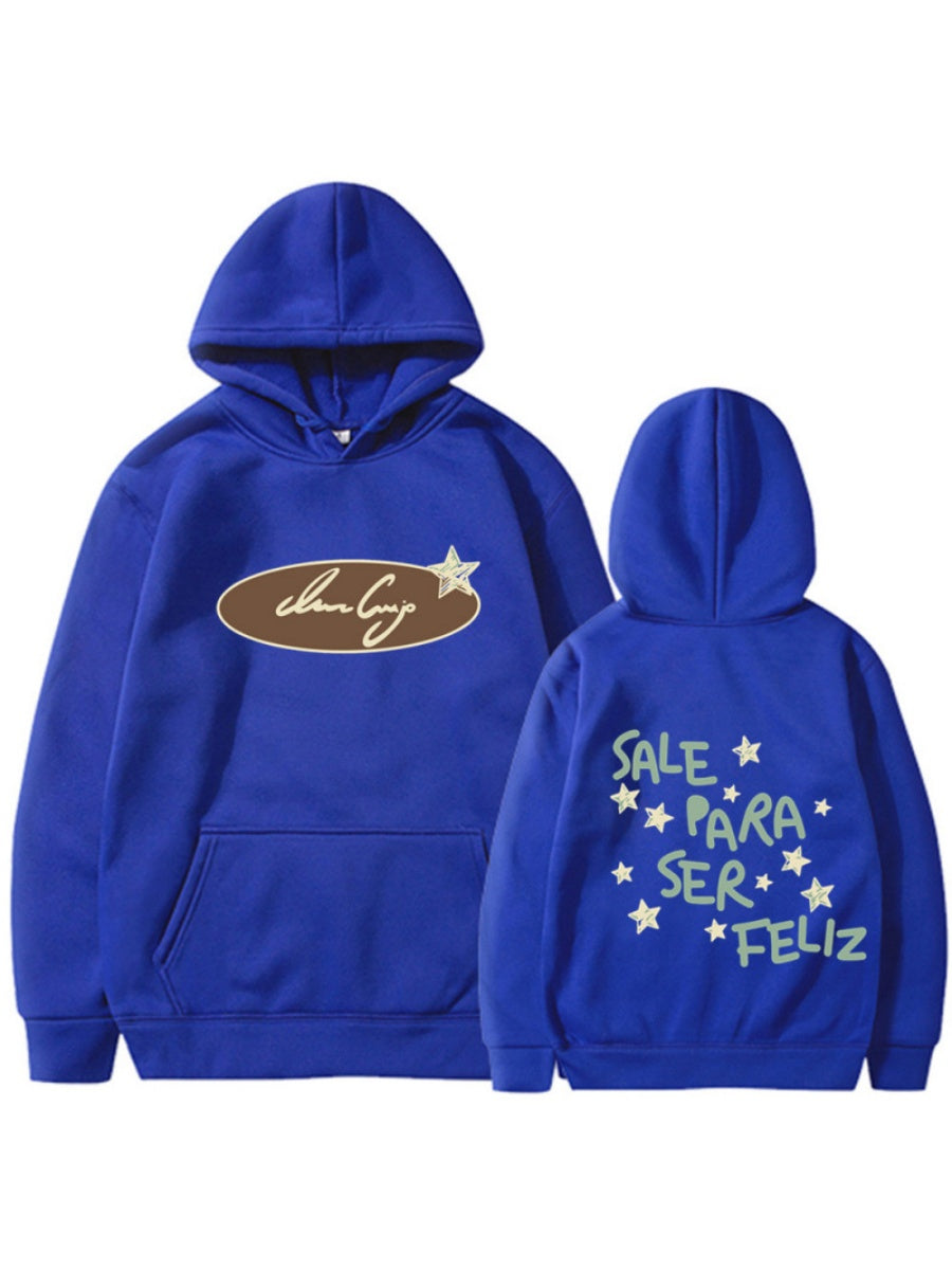 Bemalung geometrischer Muster, lockere Kapuzenpullover.