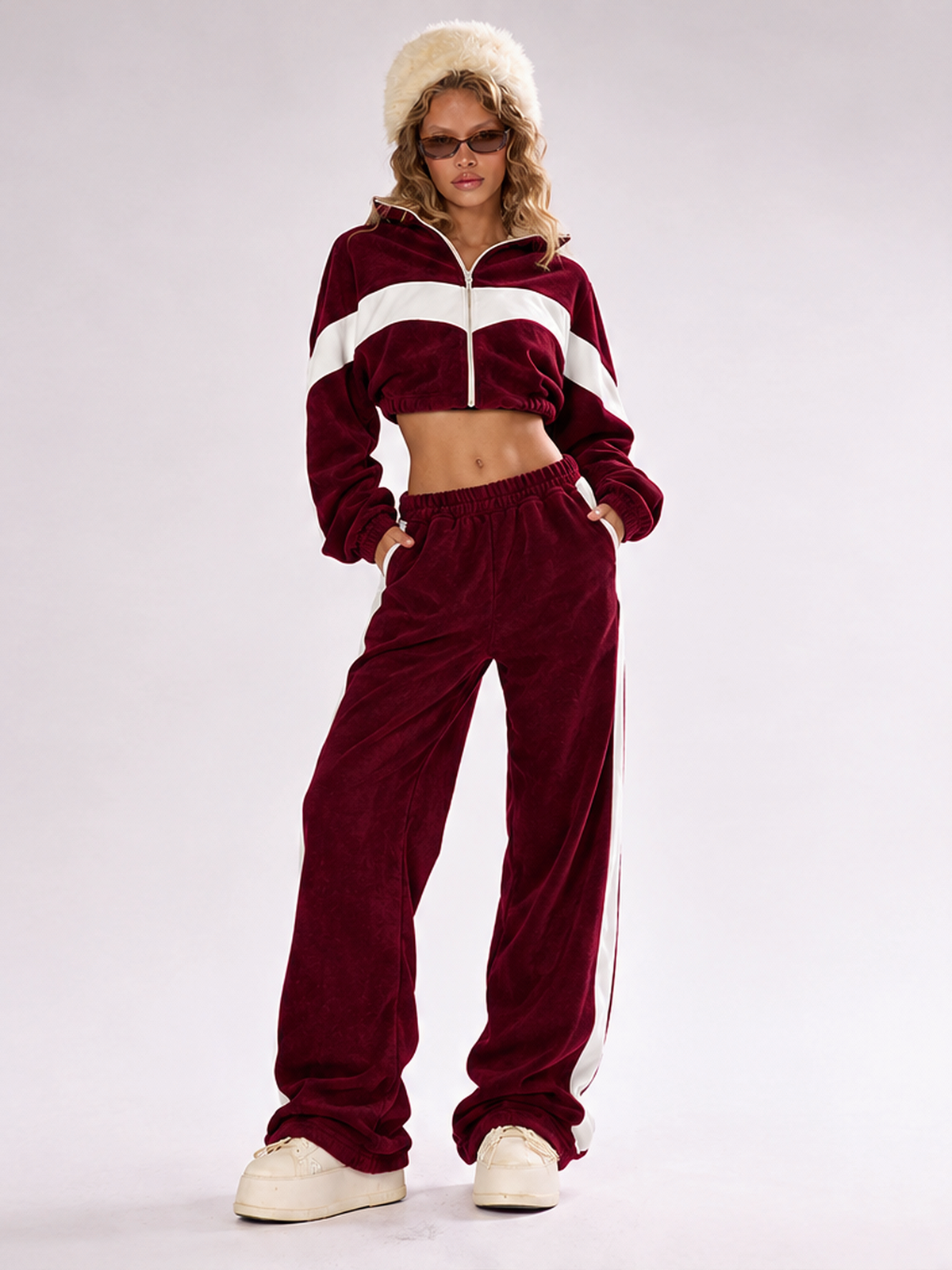 Fashionable Casual Sportswear Set, Zip-up Cardigan And Trousers, Two-piece Set