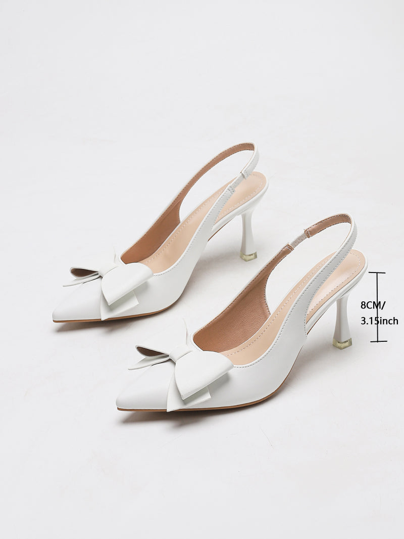 Escarpins à dos ouvert avec nœud papillon