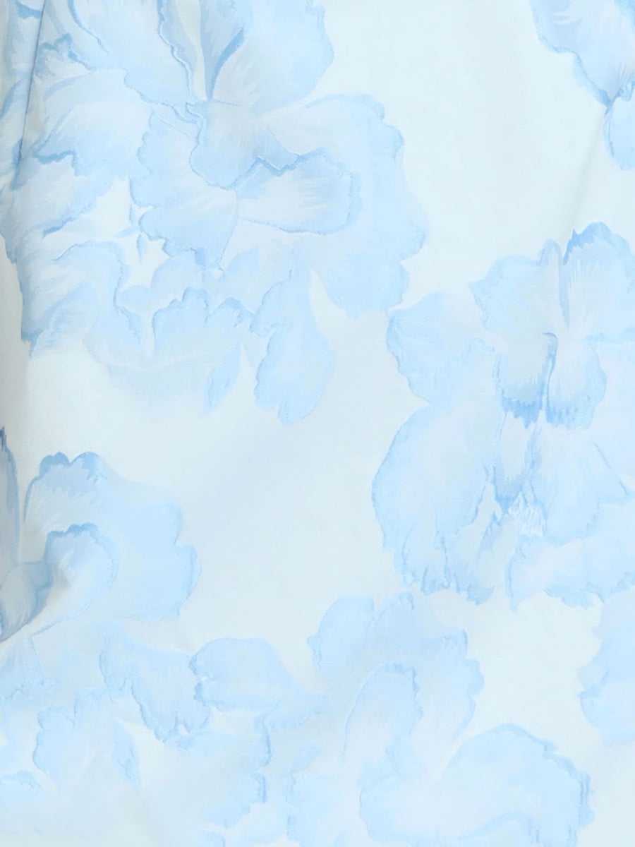 Printed A-pendulum Tube Top Blue Flowers Parties Mini&Short Dresses