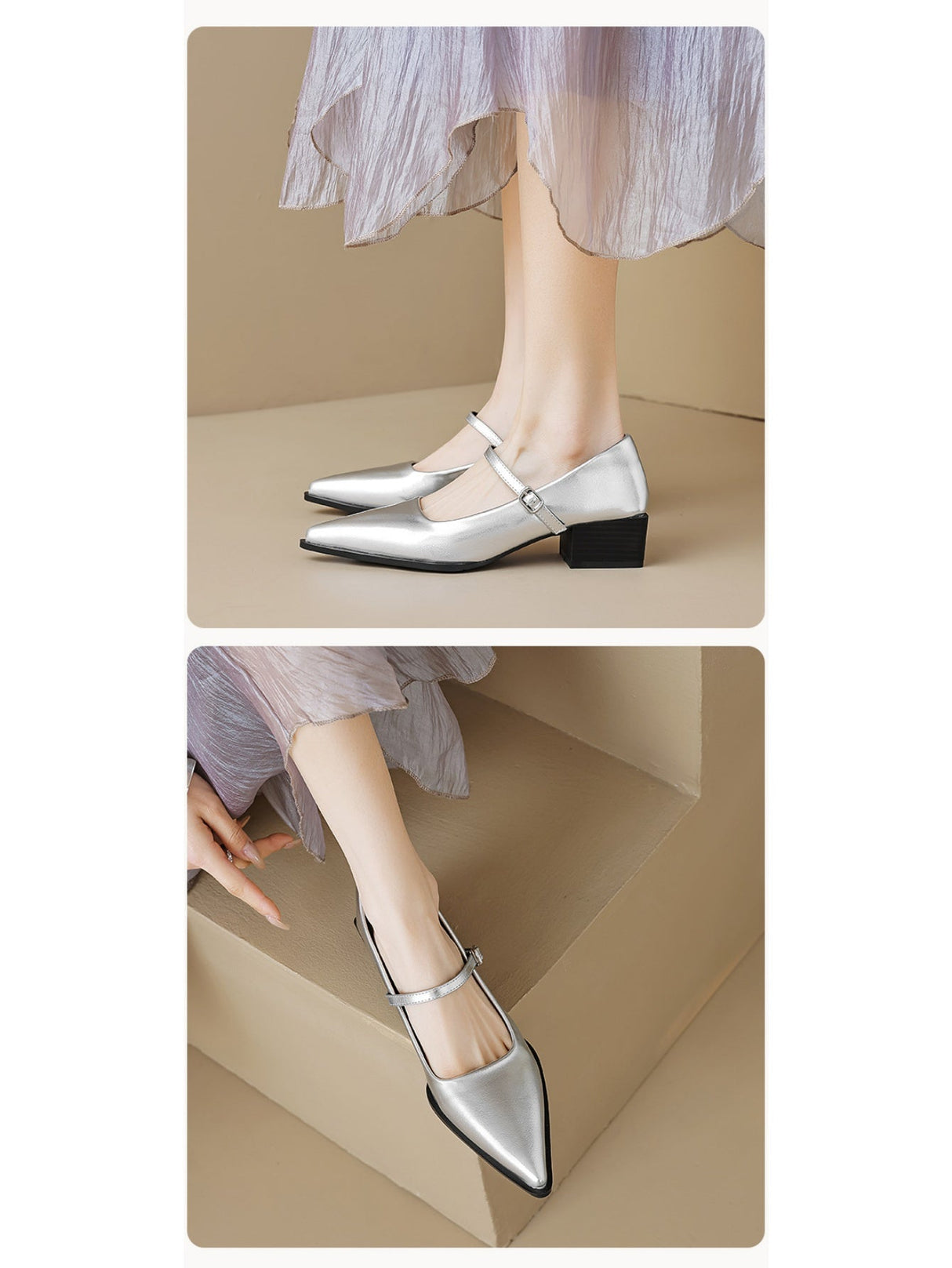 Liber Spring and Autumn Metallic Women's Mary Jane Shoes