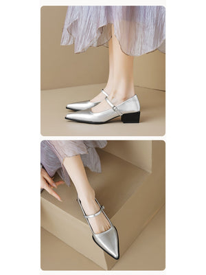 Liber Spring and Autumn Metallic Women's Mary Jane Shoes