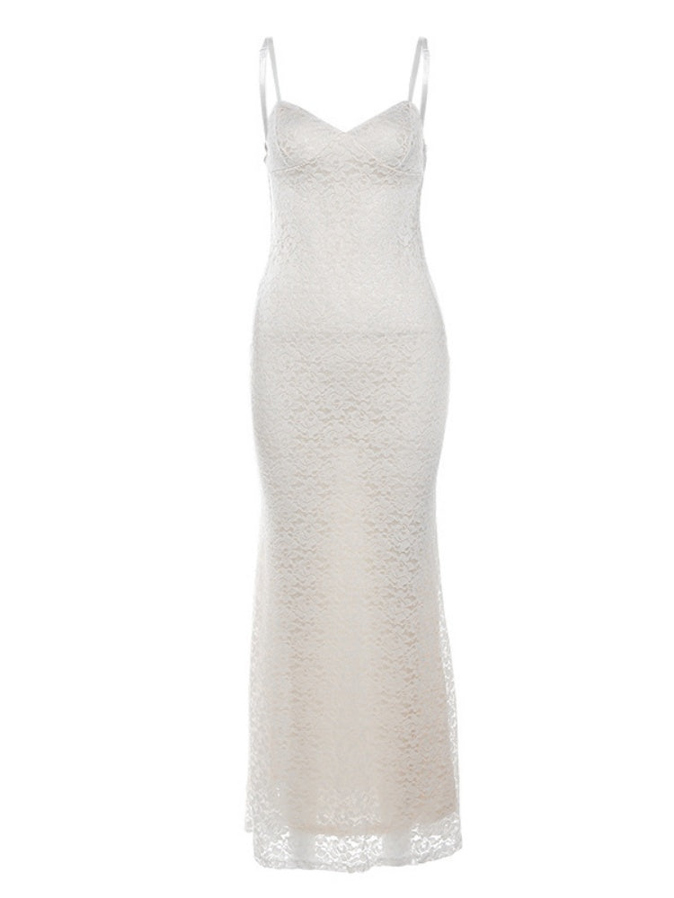 Sexy Lace Halter-neck Low-cut Bodycon Dress