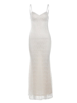 Sexy Lace Halter-neck Low-cut Bodycon Dress