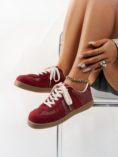 Retro Color-blocked German Training Shoes And Sneakers