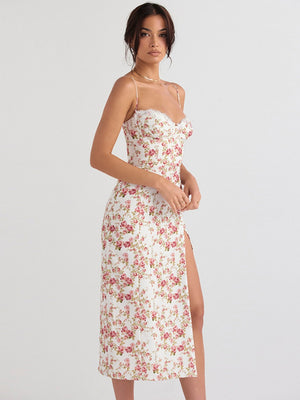 Floral Camisoles Lace Stitching Sexy Vacation And Leisure Maxi Dresses
