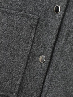 Stand Collar Single-breasted Large Pocket Blazer