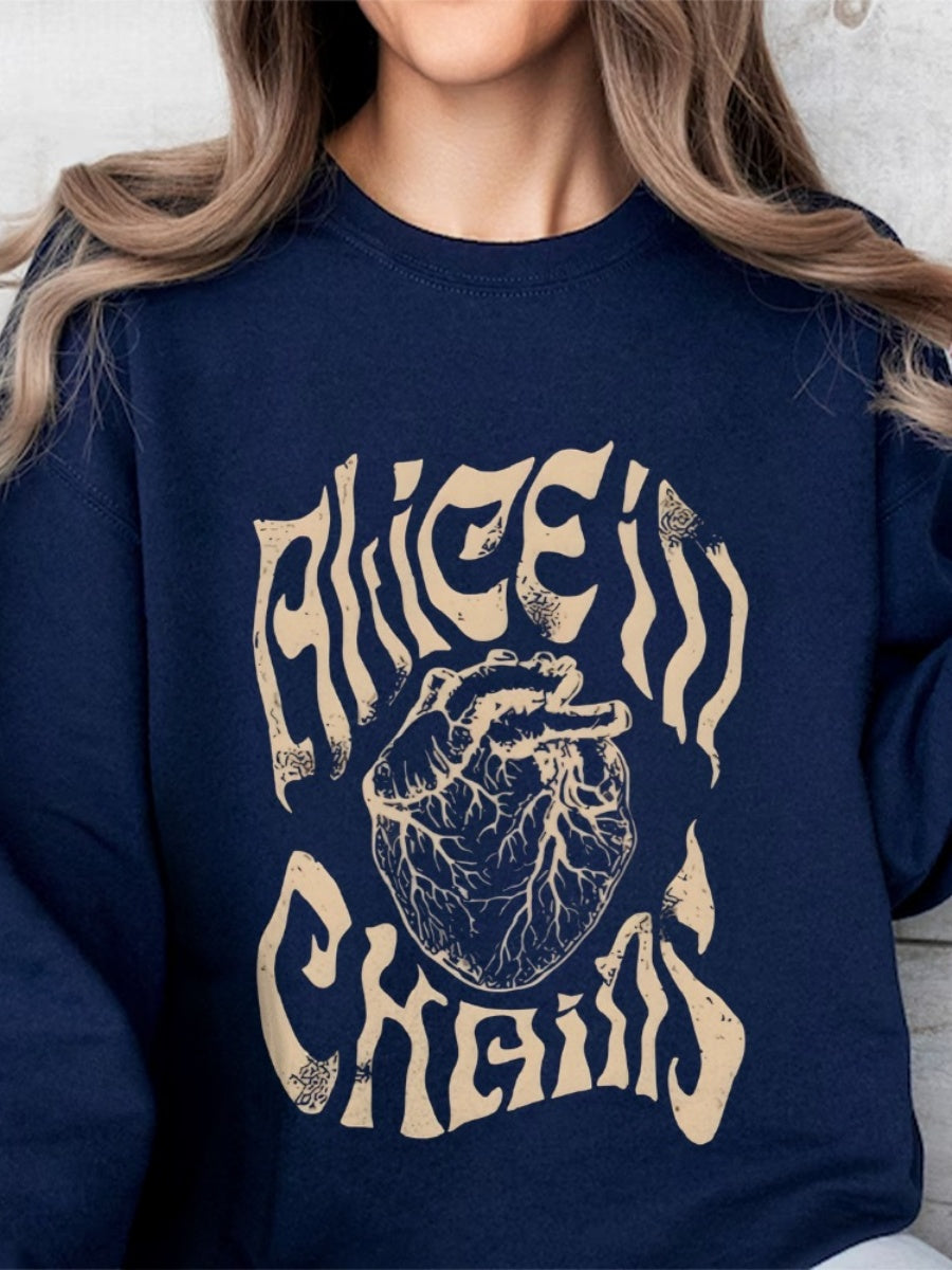 Rock And Roll Printed Sweatshirt