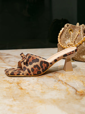 Leopard Print Women's High-heeled Sandals