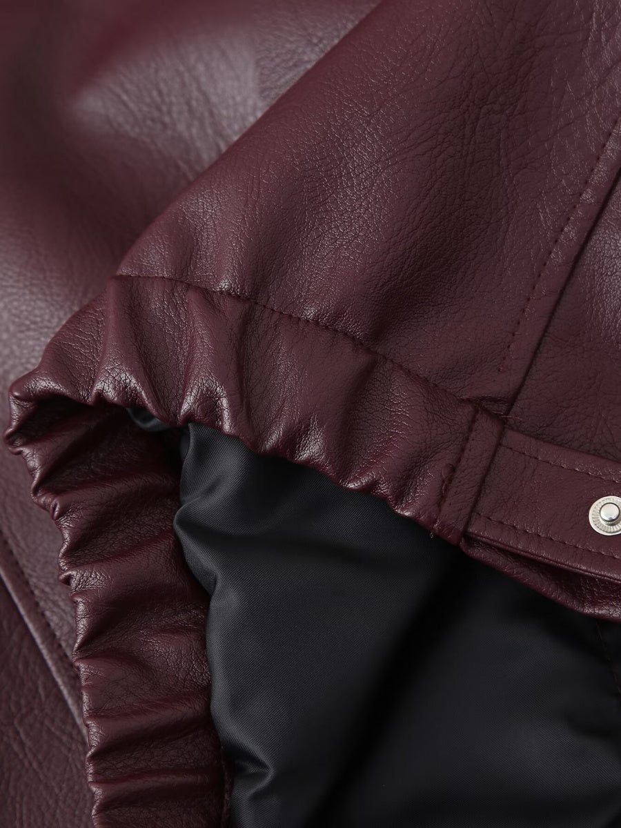 Leather zip-up jacket