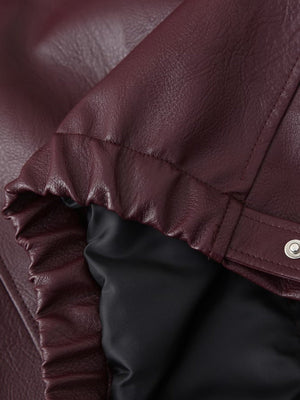 Leather zip-up jacket