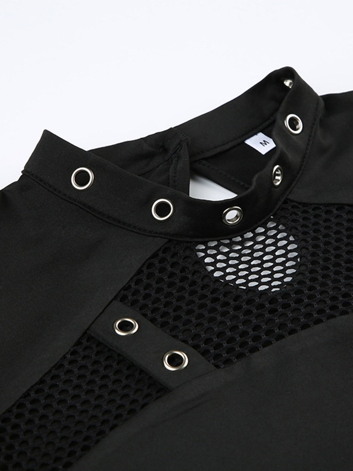 Y2K Hollow Out Grid Splicing Long-sleeved T-shirt