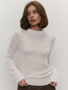 Mohair Crew Neck Pullover Sweater, Semi-sheer Base Layer Sweater